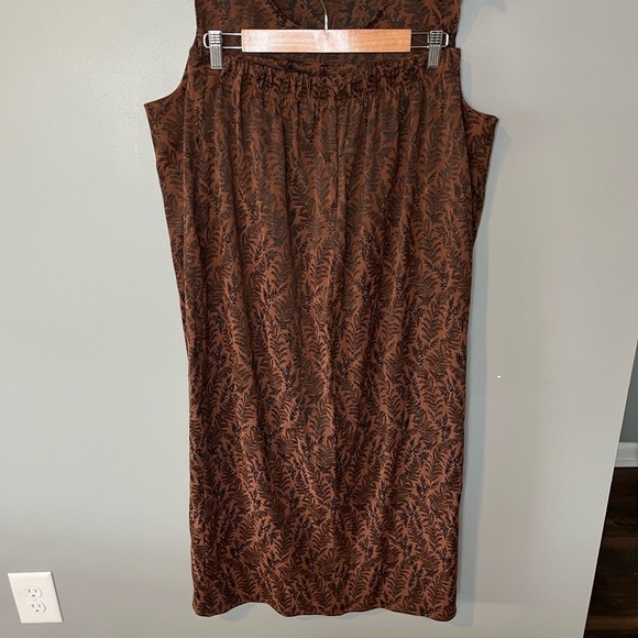 Moon Light USA Vintage 3 Piece Set Bohemian Fern Print Faux Fur Robe Top Skirt - Picture 11 of 16